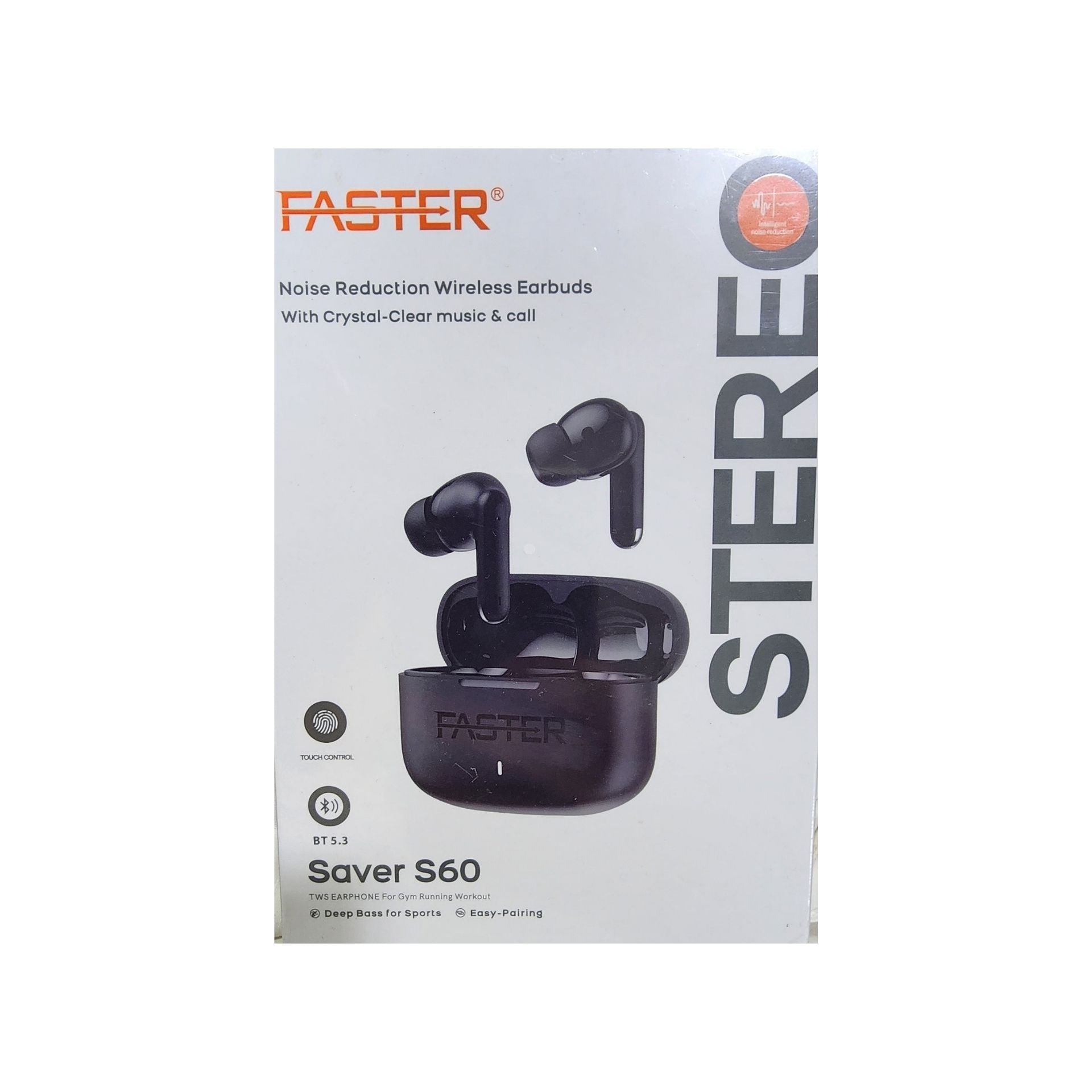 Faster Saver S60 Stereo Sound Deep Bass Color White Earbuds