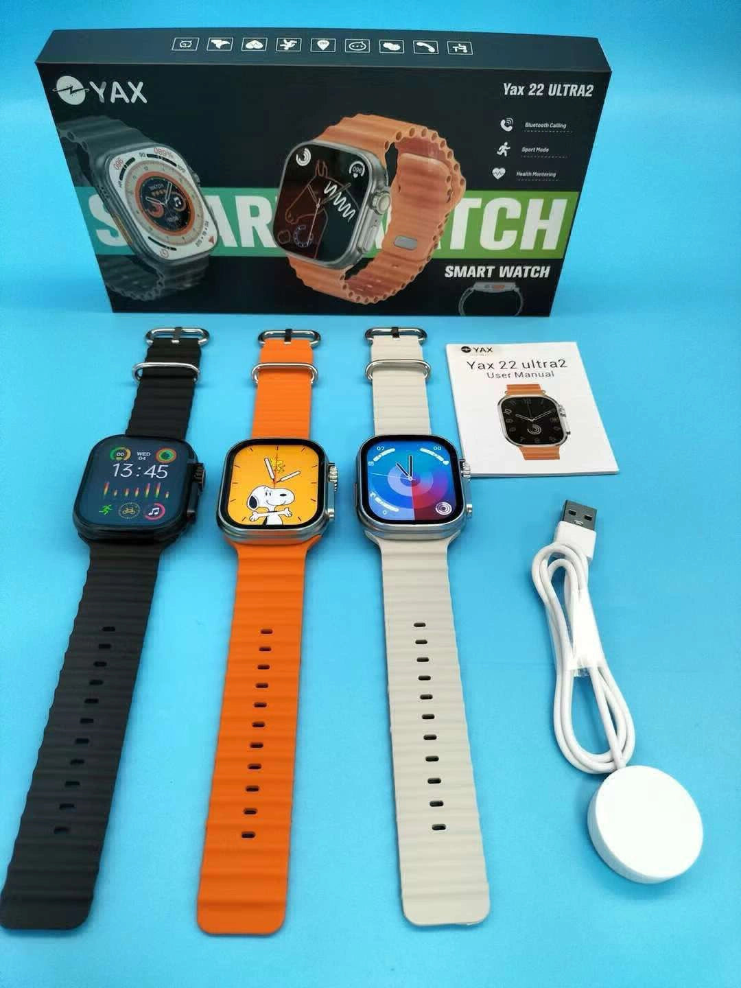 YAX 22 ultra 2 Bluetooth Calling Smart Watch 2 Straps