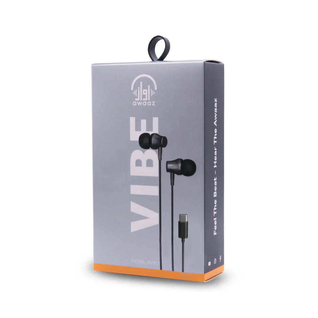 Awaaz Vibe Type C Earphones Black AV002