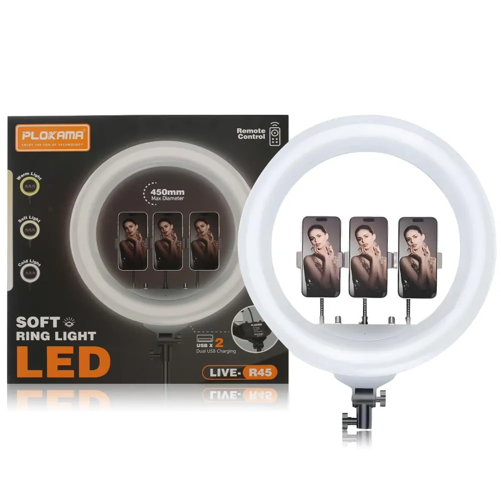 Plokama R45 Soft LED Ring Light (45CM / 18-Inch)