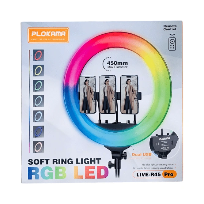 Plokama 45CM RGB LED Ring Light (17.5-Inch)