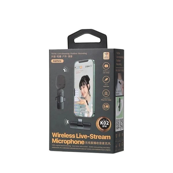 Remax K02 Wireless Lavalier Microphone